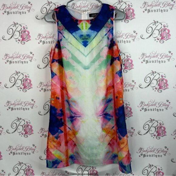 Papillon Blanc Multicolor Dress watercolor tank style tie dye Aztec - Picture 1 of 11
